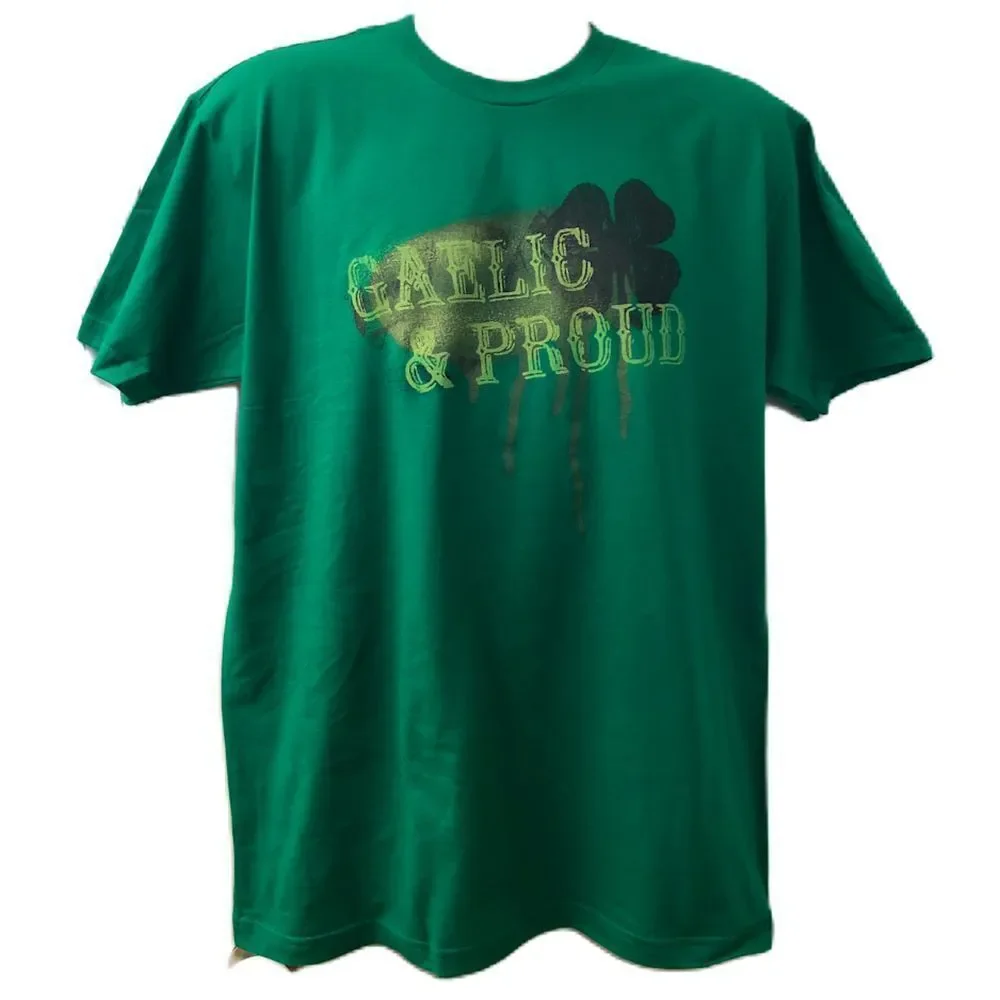 Gaelic & Proud Green Graphic T-Shirt Men's Unisex Large Bennigan's Irish Pub